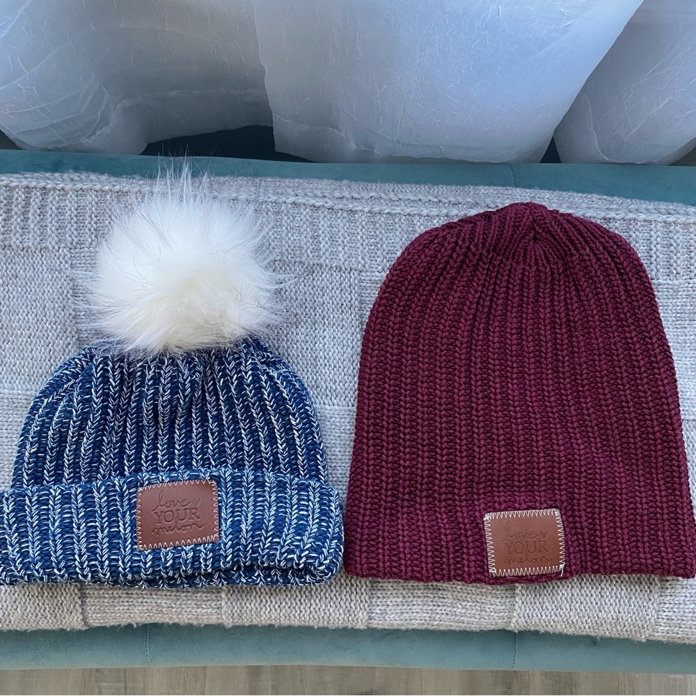 2-Pack LOVE YOUR MELON Cotton Beanies